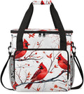 Cardinal Bird Coffee Maker Carrying Bag Winter Xmas Travel Storage Bag Compatible with K-Mini or K-Mini Plus Single Serve Coffee Brewer Carrying Case with Multiple Pockets &amp Shoulder Strap