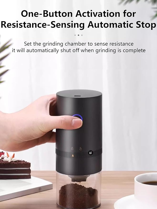 Espresso Machine Coffee Bar Coffee Machine with USB-C Fast Charge Battery Coarseness Adjustment for Outdoor Camping Hiking RV Car travel(黒)