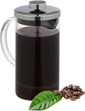 Relaxdays Coffee Maker Manual Press Pot Strainer Insert 600 ml Glass &amp Stainless Steel Transparent/Silver 80% glass 20% stainless steel