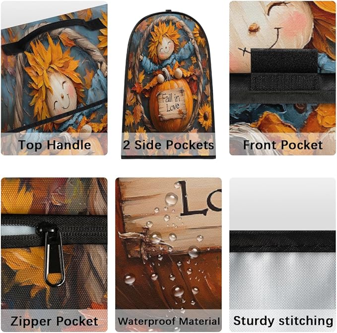 cfpolar Kitchen Aid Mixer Cover Compatible with 6-8 Quarts Pumpkin Fall Scarecrow Stand Mixer Cover Kitchen Aid Mixers Accessories Appliance Organizer Bag Dust Covers with Zipper Pocket