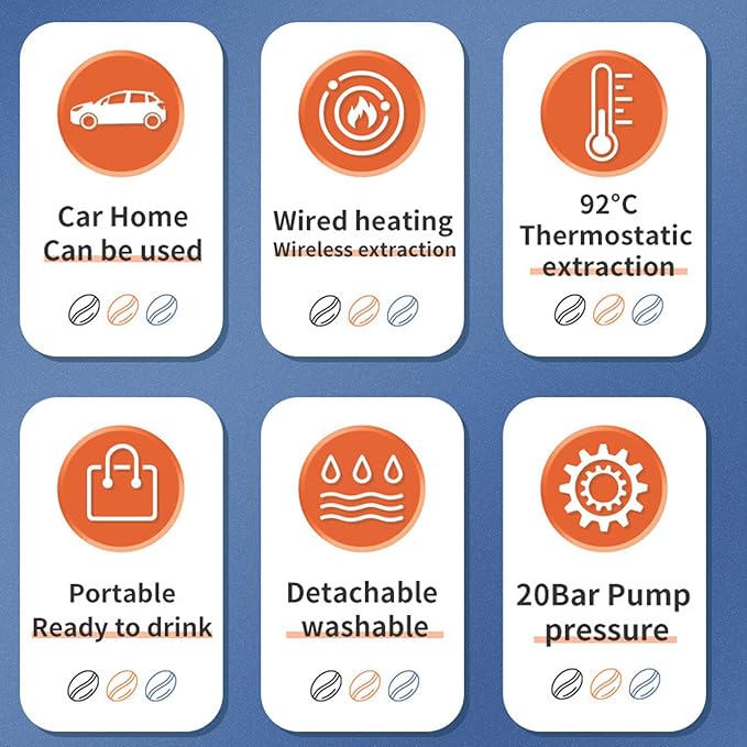 Yosoo Portable Capsule Coffee Maker Small &amp Lightweight Electric Machine for Travel Camping Car DC12V