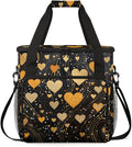 Gold Heart Coffee Maker Carrying Bag Portable Travel Storage Tote Bag Compatible with K-Mini or K-Mini Plus Single Serve Coffee Brewer Carrying Case with Multiple Pockets &amp Shoulder Strap