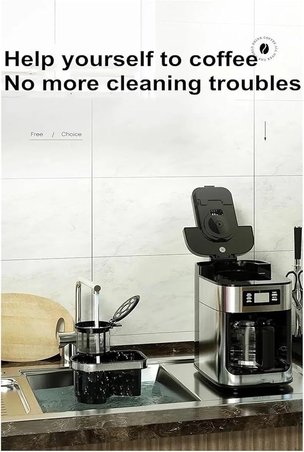 1000W Coffee Maker Machine Home Automatic LED-display Bean Grinder Fresh Grinding American Espresso Coffee Tea Milk
