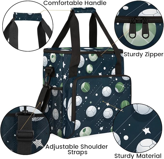 Cute Football Coffee Maker Carrying Bag Sport Football Travel Storage Bag Compatible with K-Mini or K-Mini Plus Single Serve Coffee Brewer Carrying Case with Multiple Pockets &amp Shoulder Strap