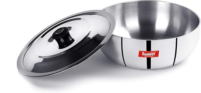 Sumeet 3mm Induction Bottom Aluminium Tasra with S.S. Lid (3.6Ltr 26.6cm)