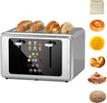 Whall 4-Slice Smart Toaster with Touchscreen &amp Extra-Wide Slots Dual Independent Control 6 Browning Levels &amp 6 Bread Types Memory FunctionCountdown Timer Ideal Kitchen Gift