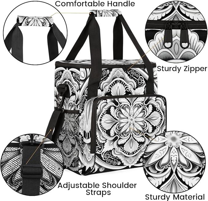 Mandala Coffee Maker Carrying Bag Portable Travel Storage Tote Bag Compatible with K-Mini or K-Mini Plus Single Serve Coffee Brewer Carrying Case with Multiple Pockets &amp Shoulder Strap