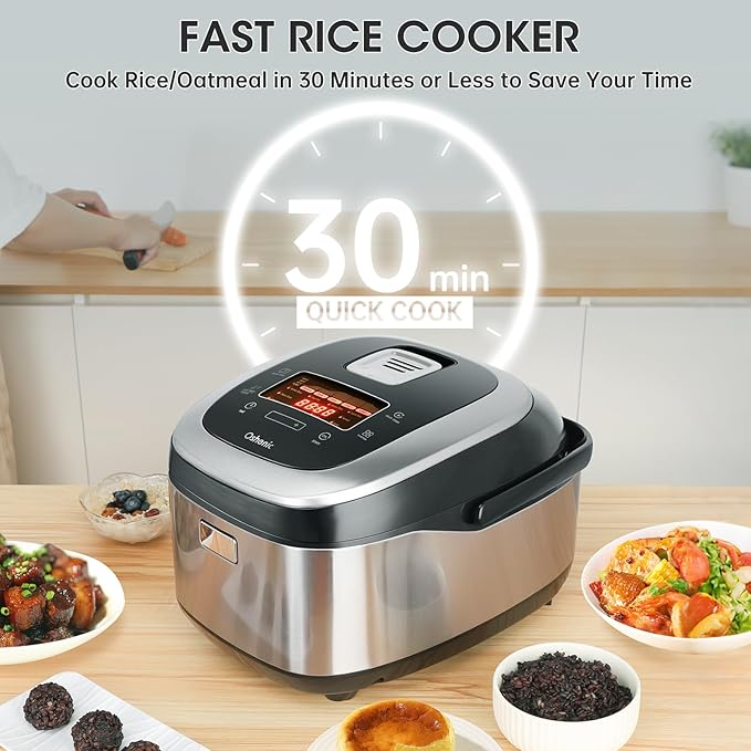 Rice Cooker 10 Cup Uncooked / 20 Cup CookedInduction Heating &amp Fuzzy Logic TechnologyElectric Smart Rice Cooker With LCD Display11 Multi Portable Rice MakerDelay Timer &amp Auto Keep Warm