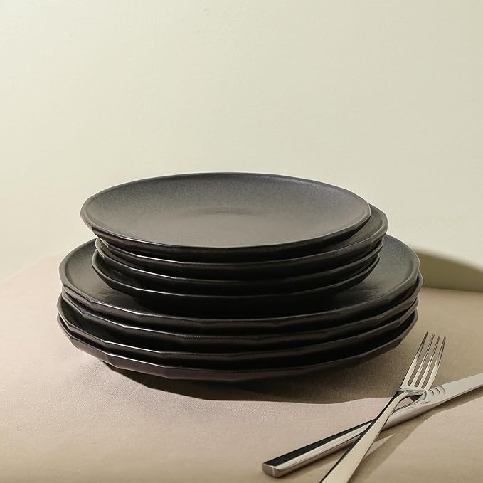Stone Lain Rio 4-Piece Dinner Plate Set Stoneware Black