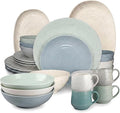 Sango Siterra Artist's Blend 26-Piece Stoneware Dinnerware Set for 4 Ceramic Plates and Bowls Sets with Mugs and Platters Perfect for Everyday Dining