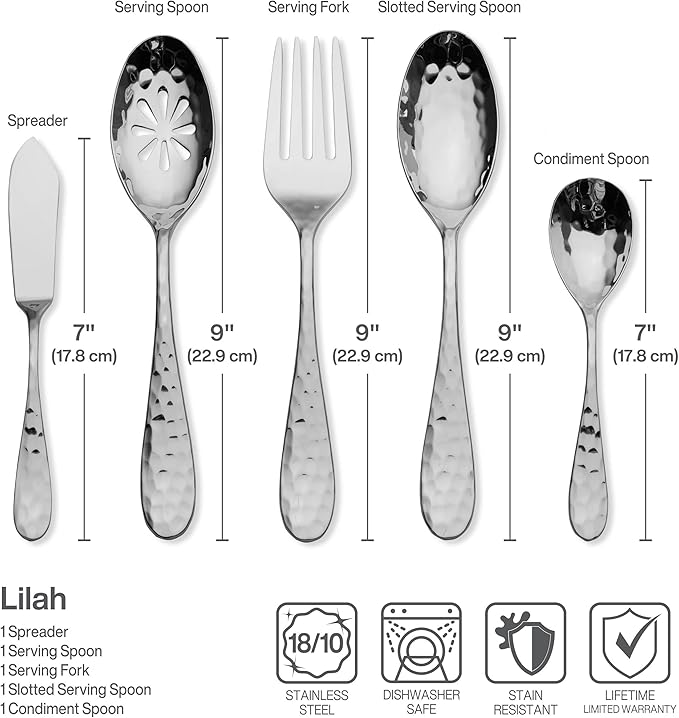 Mikasa Lilah Flatware Service for 8 45 Piece Set 18/10 Stainless Steel Silverware Set with Serving Utensils (Pack of 2)
