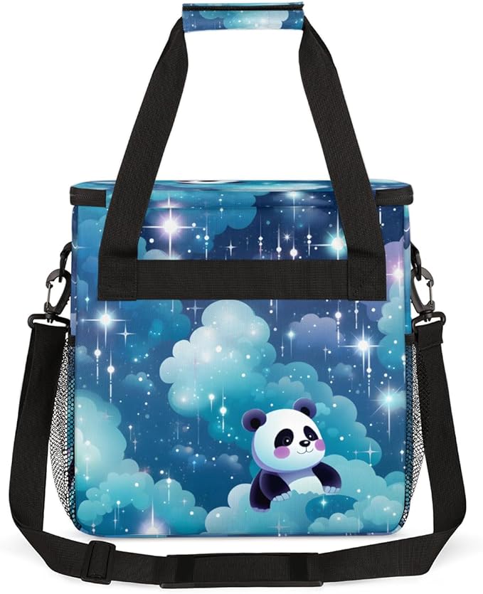 Panda on Cloud Coffee Maker Carrying Bag Star Portable Travel Storage Tote Bag Compatible with K-Mini or K-Mini Plus Single Serve Coffee Brewer Carrying Case with Multiple Pockets &amp Shoulder Str