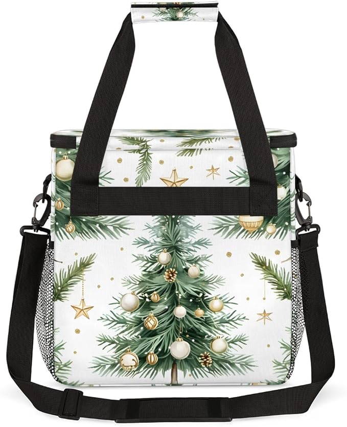 Oil Painting Tree Coffee Maker Carrying Bag Christmas Festivals Travel Storage Bag Compatible with K-Mini or K-Mini Plus Single Serve Coffee Brewer Carrying Case with Pockets &amp Shoulder Strap