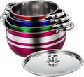 4pcs Stainless Steel Induction Cooktop Pots Set Even Heat Distribution Multipurpose Compatible with Gas Electric Stoves Kitchen Cookware for Home Camping Restaurant Use