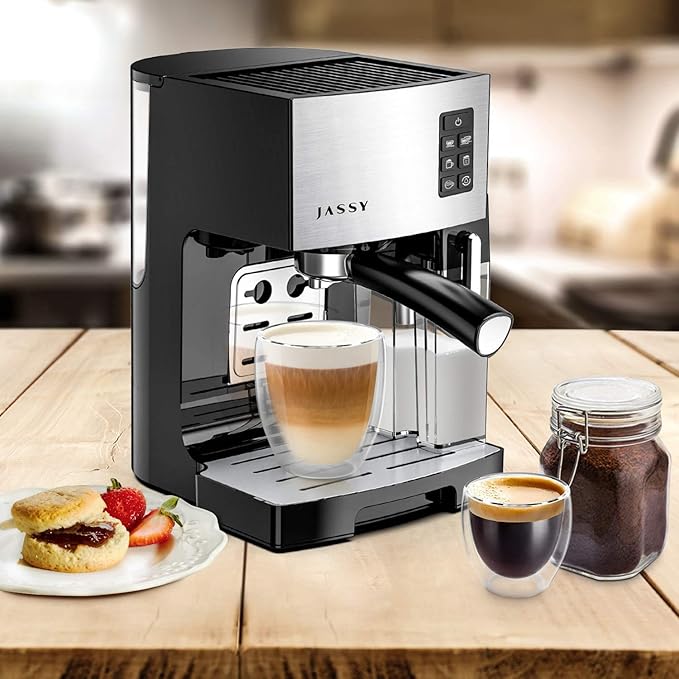 Espresso Coffee Machine Cappuccino Maker with 19 BAR Pump &amp Built in Powerful Milk Frother &amp SteamerOne-Touch Brewing for Cappuccino/Latte/MokkaSingle/Double Cups Function for Espresso with