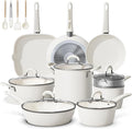 24Pcs Pots and Pans Set Non StickCeramic Cookware Set with 8Qt StockpotTitanium-Reinforced Long-Lasting NonstickPFAS-FreeInduction CompatibleComplete Kitchen Set for Batch Cooking &amp Family Me