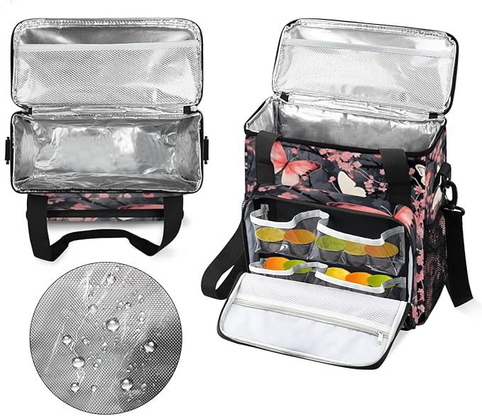 Abstract Butterfly Coffee Maker Carrying Bag Artistic Butterfly Travel Storage Bag Compatible with K-Mini or K-Mini Plus Single Serve Coffee Brewer Carrying Case with Pockets &amp Shoulder Strap