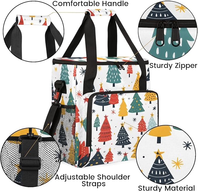 Mystical Tree Christmas Coffee Maker Carrying Bag Travel Storage Bag Compatible with K-Mini or K-Mini Plus Single Serve Coffee Brewer Carrying Case with Multiple Pockets &amp Shoulder Strap