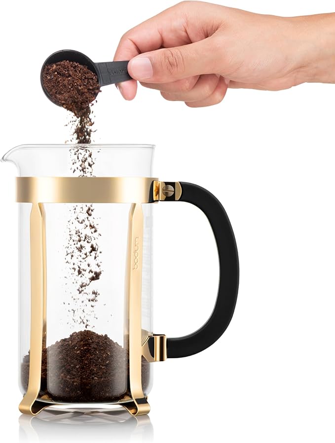 Bodum 34oz Chambord French Press Coffee Maker High-Heat Borosilicate Glass Gold – Made in Portugal