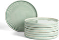 Stone Lain Claire 8-Piece Dinner Plate Set Stoneware Plates Dishwasher and Microwave Safe Dish Set for 8 Green