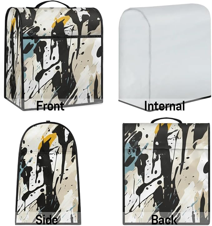 cfpolar Kitchen Aid Mixer Cover Compatible with 6-8 Quarts Abstract Ink Painting Stand Mixer Cover Kitchen Aid Mixers Accessories Appliance Organizer Bag Dust Covers with Zipper Pocket