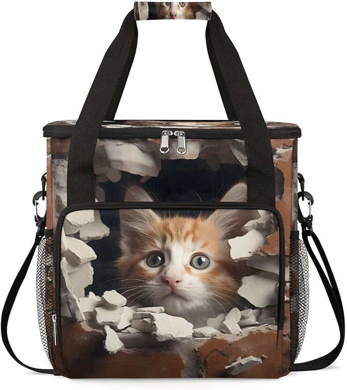 Lovely Cat Coffee Maker Carrying Bag for Keurig K-Mini or K-Mini Plus Storage Portable Coffee Maker Travel Bag