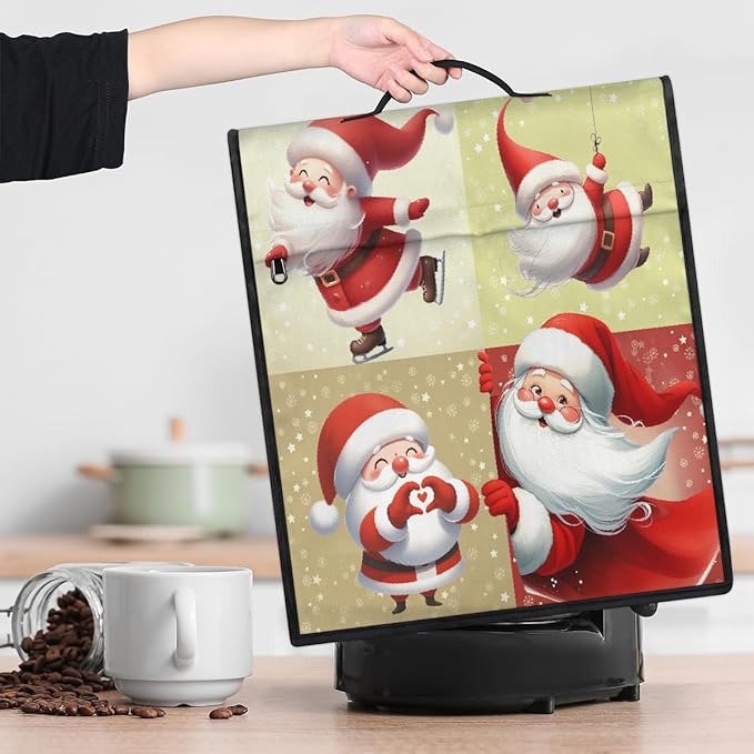 cfpolar Kitchen Aid Mixer Cover Compatible with 6-8 Quarts Xmas Santa Claus Christmas Stand Mixer Cover Kitchen Aid Mixers Accessories Appliance Organizer Bag Dust Covers with Zipper Pocket