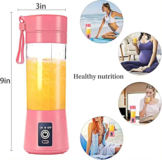 Portable Blender Personal Blender Portable USB Portable Blender for Smoothies with 6 Ultra Sharp Blades Portable Blenders for Travel/Picnic/Office/Gym Pink