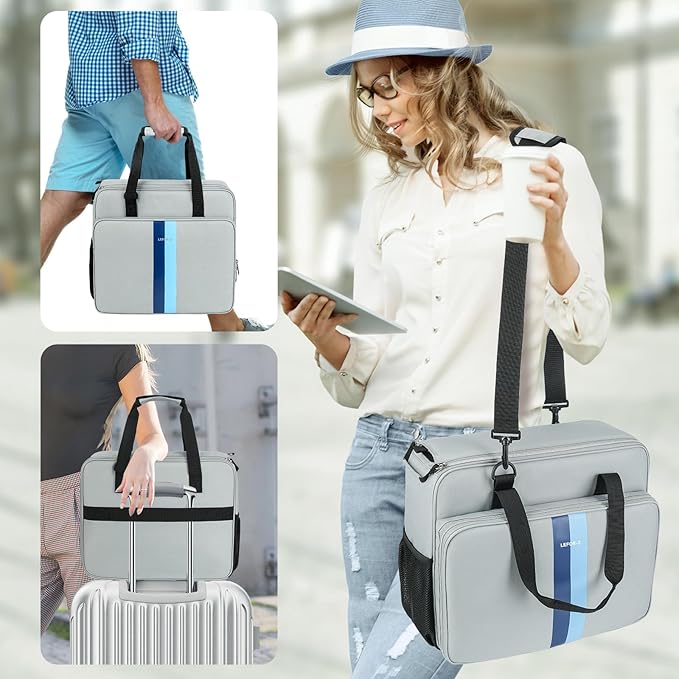 Coffee Maker Travel Bag Compatible with Keurig K-Slim/K-Express/K-Iced/Ninja PB051/PB041STSingle Serve Coffee Brewer Carrying Case with Multiple Pockets for K-Cup PodsGrey(Bag Only)