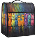 Kitchen Aid Mixer Cover Cat Color Oil Painting Stand Mixer Cover Compatible with 6-8 Quarts Stand Mixers Dust Covers with Zipper Pocket Foldable Washable Kitchen Aid Organizer Bag