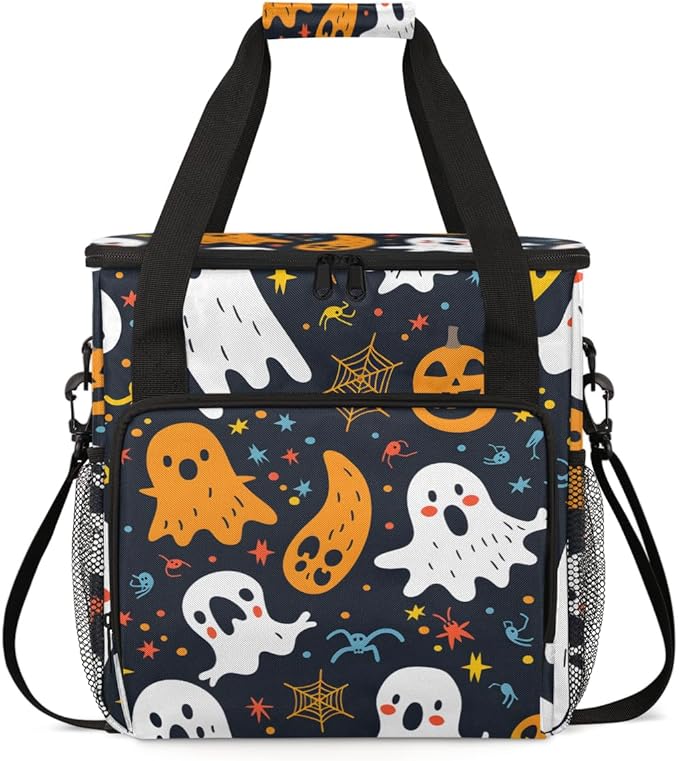 Mystical Spooky Ghosts Coffee Maker Carrying Bag Travel Storage Bag Compatible with K-Mini or K-Mini Plus Single Serve Coffee Brewer Carrying Case with Multiple Pockets &amp Shoulder Strap