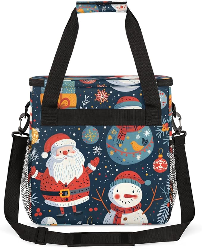 Christmas Snowman Coffee Maker Carrying Bag Graffiti Snowman Travel Storage Bag Compatible with K-Mini or K-Mini Plus Single Serve Coffee Brewer Carrying Case with Multiple Pockets &amp Shoulder St