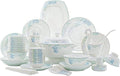 60 Pcs Fine Bone China Dinnerware Set Porcelain&ampCeramic Dinnerware SetsBone Stoneware&ampCeramic Cookware Tableware Set Includes Dinner Plates|Spoons|Pasta Bowls|Soup Pot|Chopsticks