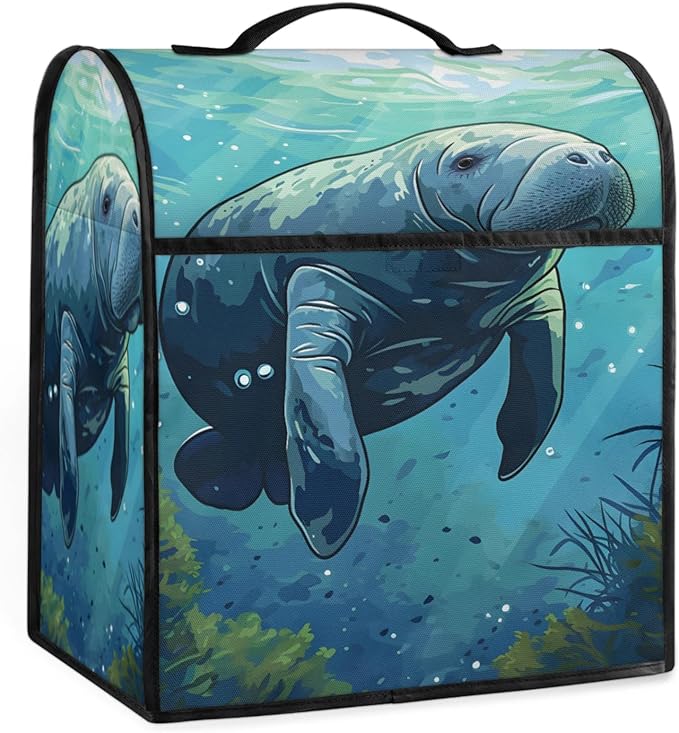 cfpolar Kitchen Aid Mixer Cover Compatible with 6-8 Quarts Manatee Under Water Stand Mixer Cover Kitchen Aid Mixers Accessories Appliance Organizer Bag Dust Covers with Zipper Pocket