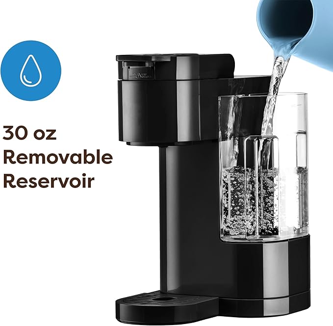 Black Single-Serve Pod Coffee Maker | K-Cup Compatible 6-14oz Brewer for Home Use