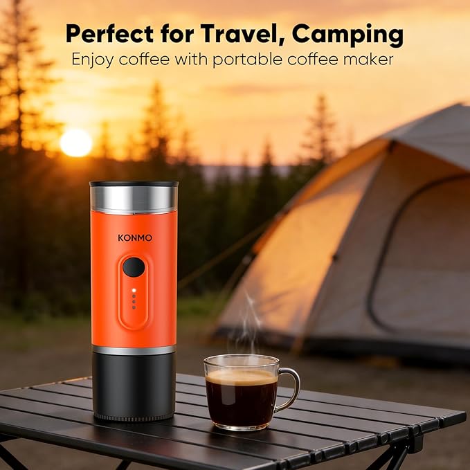 Portable Espresso Machine with Self-Heating System 15 Bar Travel Coffee Maker Compatible with Capsules &amp Ground Coffee USB-C Rechargeable Portable Coffee Machine for Camping Office &amp Trave