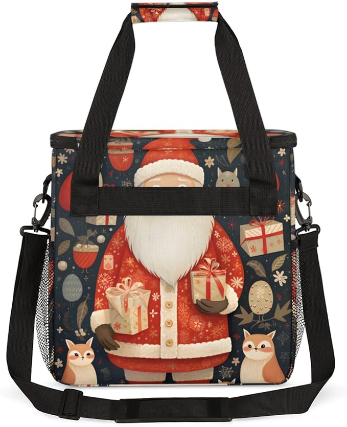 Colorful Santa Claus Coffee Maker Carrying Bag Mystical Santa Claus Travel Storage Bag Compatible with K-Mini or K-Mini Plus Single Serve Coffee Brewer Carrying Case with Pockets &amp Shoulder Stra