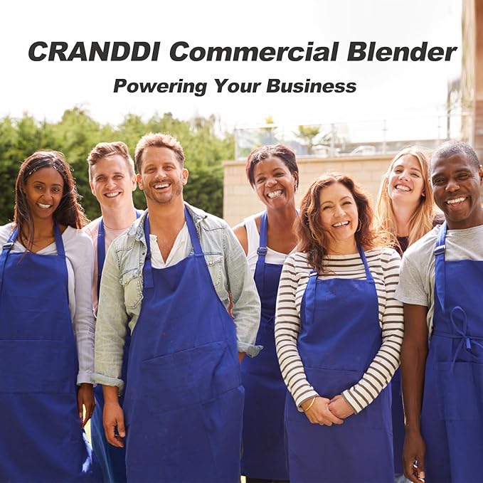 CRANDDI Commercial Blender 2200W Countertop Blenders with Removable Shield Quiet Smoothie Blender for Shakes and Ice Crushing 52oz 38000 RPM Professional Blenders for Kitchen K80 (Black)