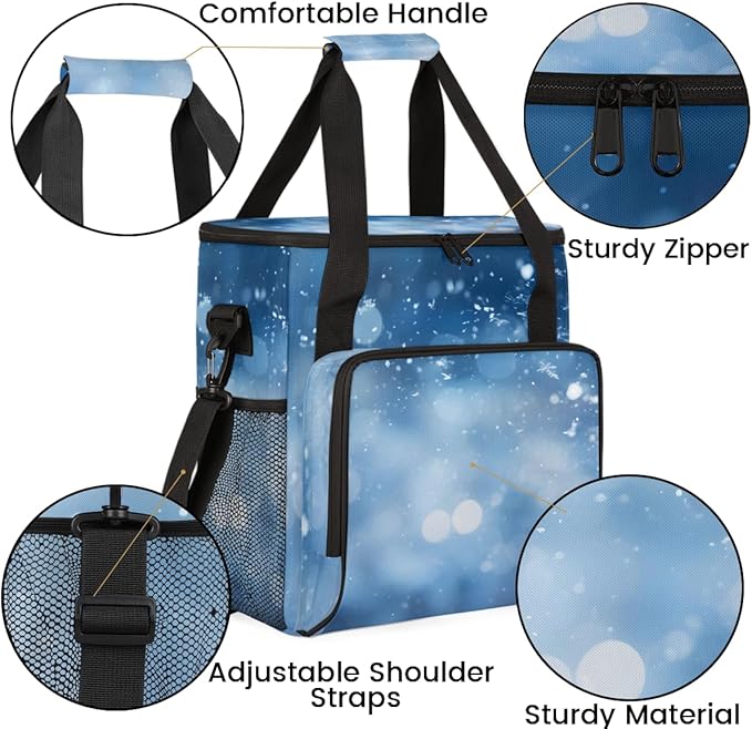 Glitter Coffee Maker Carrying Bag Blue Neon Portable Travel Storage Tote Bag Compatible with K-Mini or K-Mini Plus Single Serve Coffee Brewer Carrying Case with Multiple Pockets &amp Shoulder Strap