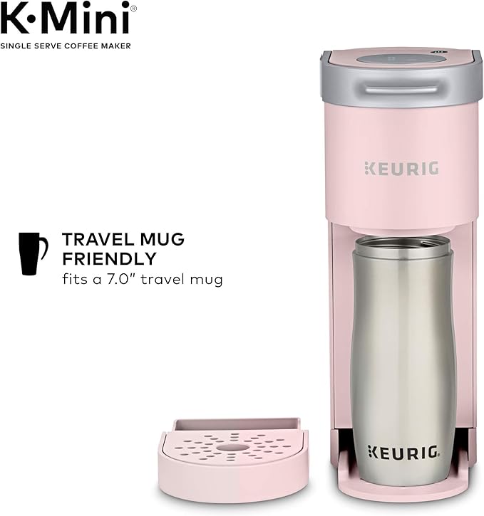 Keurig K-Mini Single Serve K-Cup Pod Coffee Maker 6 to 12oz Brew size with Cord Storage Perfect for Small Spaces Dusty Rose