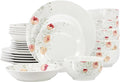 Elama Poppy 24 Piece Porcelain Double Bowl Dinnerware Set Service for 6