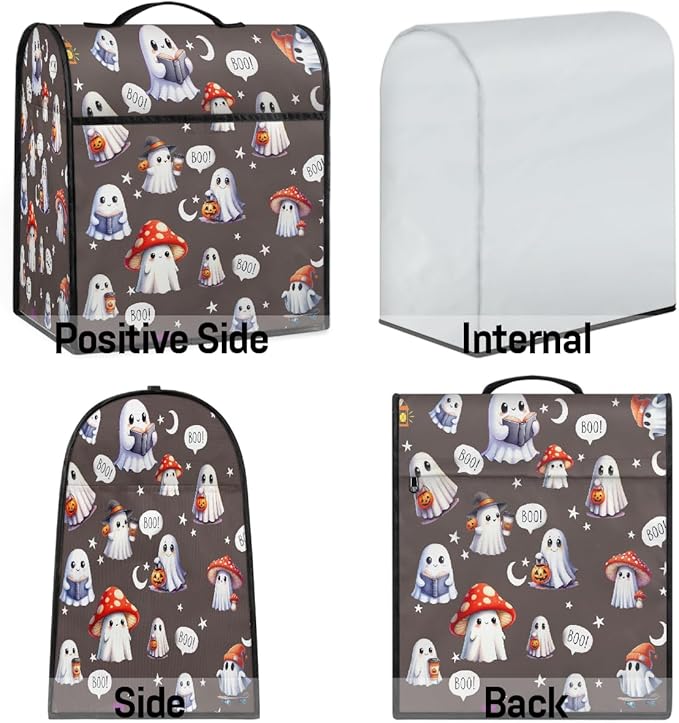 cfpolar Kitchen Aid Mixer Cover Compatible with 6-8 Quarts Halloween Ghosts Pumpkin Stand Mixer Cover Kitchen Aid Mixers Accessories Appliance Organizer Bag Dust Covers with Zipper Pocket