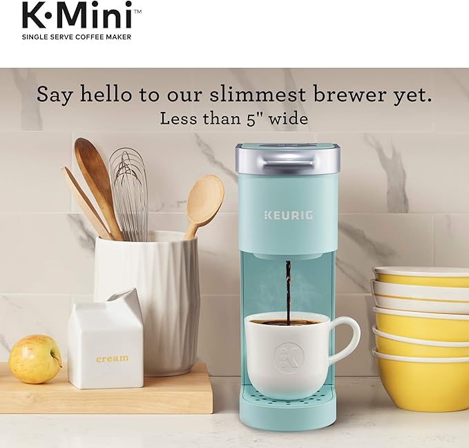 Keurig K-Mini Single Serve Coffee Maker &amp 3-Month Brewer Maintenance Kit Includes Descaling Solution Water Filter Cartridges &amp Rinse Pods Compatible Classic/1.0 &amp 2.0 K-Cup Coffee Makers