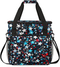 Blue Red Star Coffee Maker Carrying Bag Portable Travel Storage Tote Bag Compatible with K-Mini or K-Mini Plus Single Serve Coffee Brewer Carrying Case with Multiple Pockets &amp Shoulder Strap