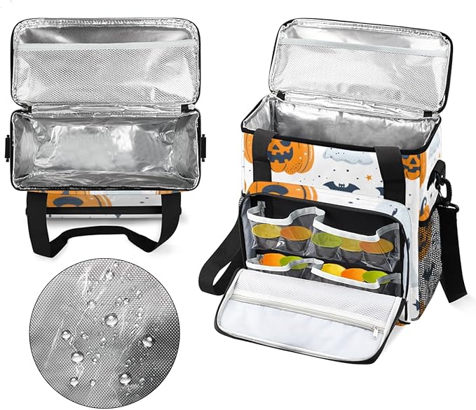 Magical Pumpkin Coffee Maker Carrying Bag Retro Pumpkin Travel Storage Bag Compatible with K-Mini or K-Mini Plus Single Serve Coffee Brewer Carrying Case with Multiple Pockets &amp Shoulder Strap