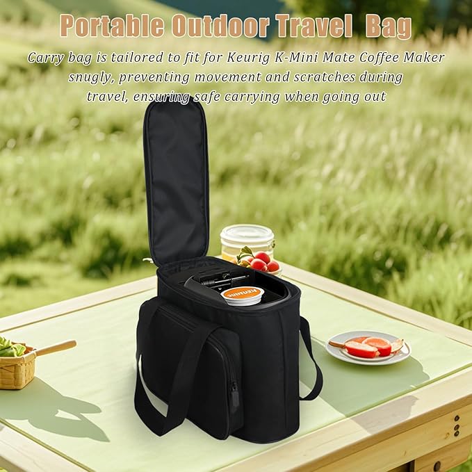 Carrying Bag for Keurig K-Mini Mate Single Serve Coffee Maker Portable Single Serve Coffee Maker Travel Carrying Case Thick Padded for Protection Storage Tote Bag for Coffee Machine