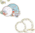 ACMLIFE Bone China Dinnerware Set for 8 24 Piece Lightweight Gold-painted Bone China Dinnerware Set Mix and Match Two Dinnerware Set