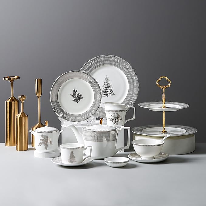 8-piece dishes set for 2 dinnerware sets bone china dinnerware set porcelain dinnerware set family gathering hotel banquet wedding Gift for Mother's Day