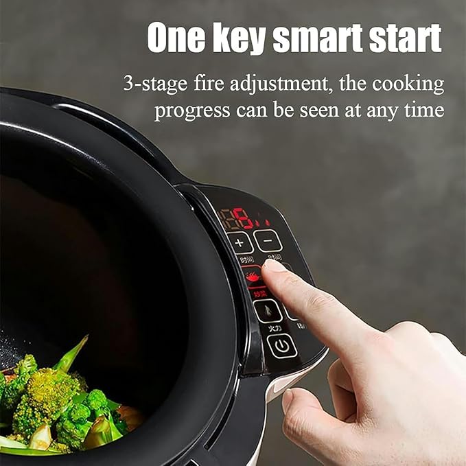 Automatic Cooking Machine 6L Auto Cooking Wok Fried Rice MachineOne-Click Smart Start 360 ° Automatic Rotation for Stir FryingStewingCooking