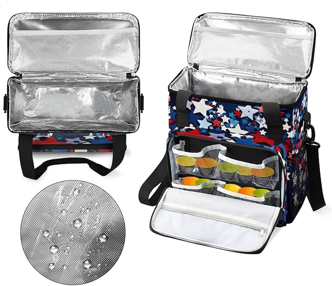4th of JulyPatriotic Coffee Maker Carrying Bag Portable Travel Storage Tote Bag Compatible with K-Mini or K-Mini Plus Single Serve Coffee Brewer Carrying Case with Multiple Pockets &amp Shoulder S